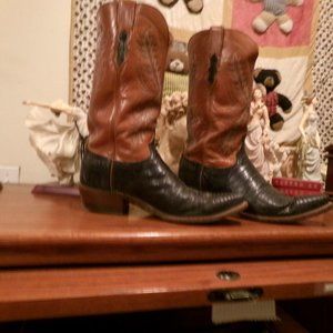 Lucchese Cowboy Boots Men’s Size 9-2E Brown Black 1883 Snip toe boots